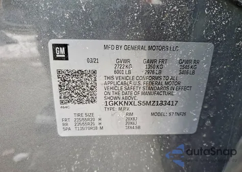 2021 GMC Acadia Denali z USA, uszkodzony, nr VIN 1GKKNXLS5MZ183417